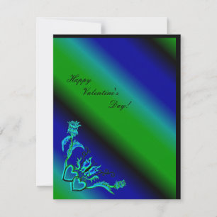 Valentine's Day - heart and butterfly on Rainbow Holiday Card