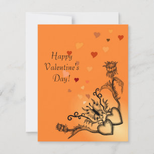 Valentine's Day - heart and butterfly on Rainbow Holiday Card