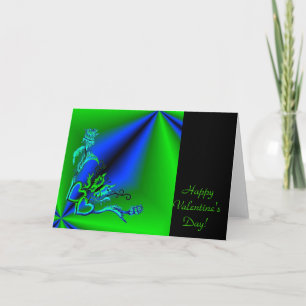 Valentine's Day - heart and butterfly on Rainbow Holiday Card