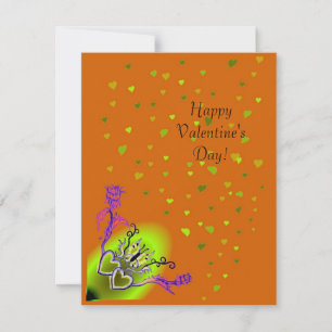Valentine's Day - heart and butterfly on Rainbow Holiday Card