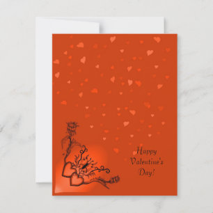 Valentine's Day - heart and butterfly on Rainbow Holiday Card