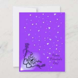 Valentine's Day - heart and butterfly on Rainbow Holiday Card