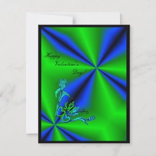 Valentine's Day - heart and butterfly on Rainbow Holiday Card