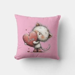 Valentine's Day Heart Art Throw Pillow