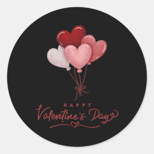 Valentines Day Heart Baloons Classic Round Sticker