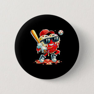 Valentines Day Heart Baseball Drip Ice Cream Boys  2 Inch Round Button