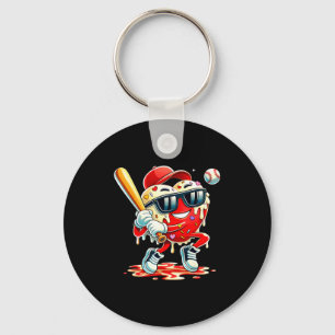 Valentines Day Heart Baseball Drip Ice Cream Boys  Keychain