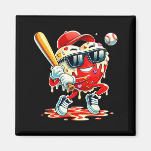 Valentines Day Heart Baseball Drip Ice Cream Boys  Magnet