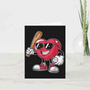 Valentines Day Heart Baseball Matching Couples Boy Card
