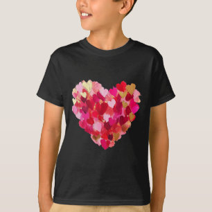Valentines Day Heart Brushstroke Cute Girly Valent T-Shirt