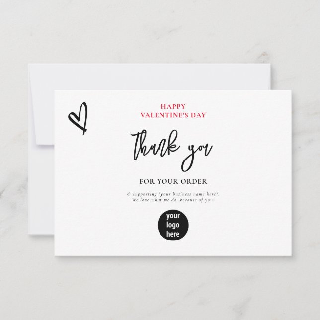 Valentine's Day Heart Business Thank You Logo  (Front)