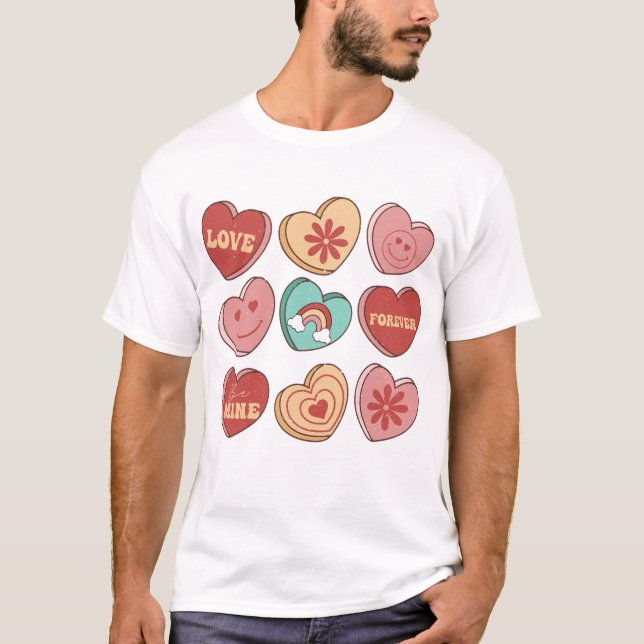 Valentine's Day Heart Candies T-Shirt (Front)