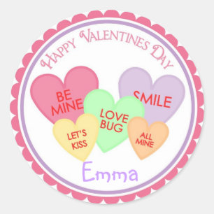 Valentines Day Heart Candy Stickers