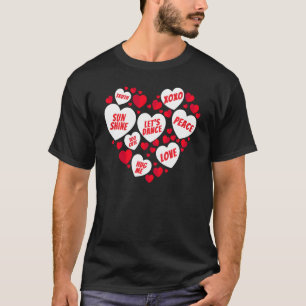 Valentines Day Heart Candy Teacher And Student Sch T-Shirt