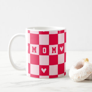 Valentine's Day Heart Checkered Mom Mug