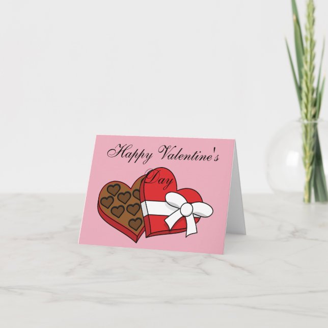 Valentine's Day Heart Chocolate Box | Add Text Card (Front)