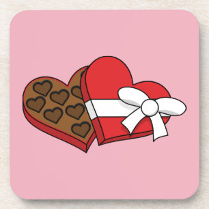 Valentine's Day Heart Chocolate Box Coaster