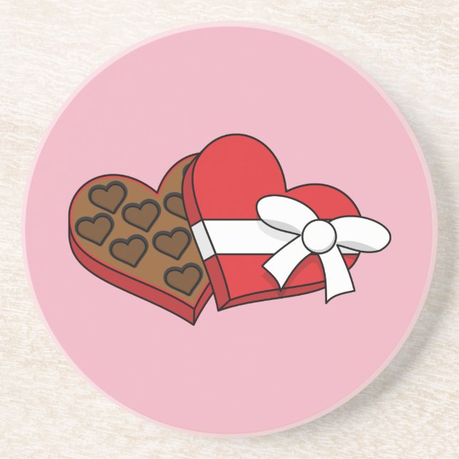 Valentine's Day Heart Chocolate Box Coaster (Front)