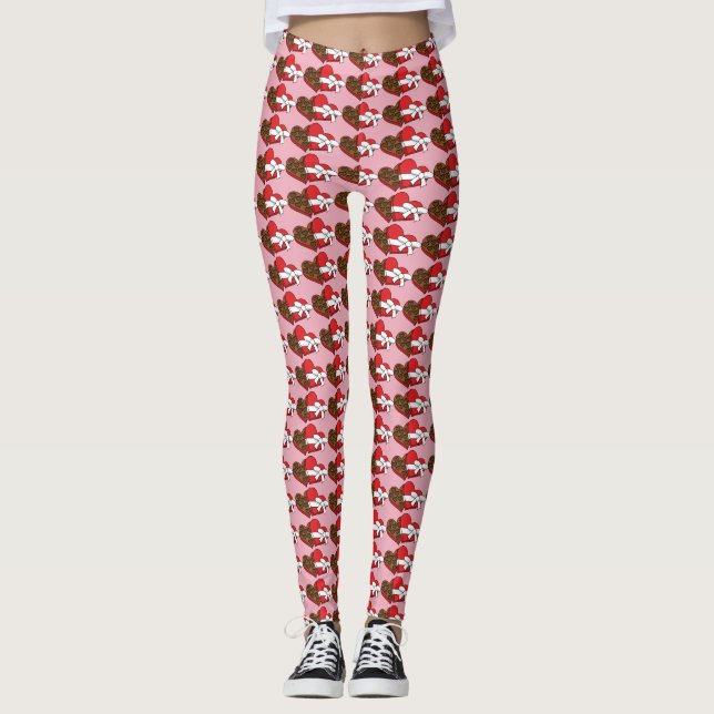 Valentine's Day Heart Chocolate Box Leggings (Front)