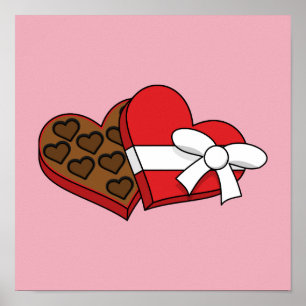 Valentine's Day Heart Chocolate Box Poster