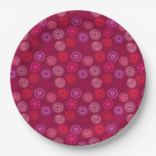 Valentine's Day Heart Circles Paper Plate