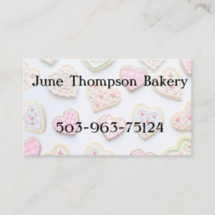 Valentine's day heart cookies       business card