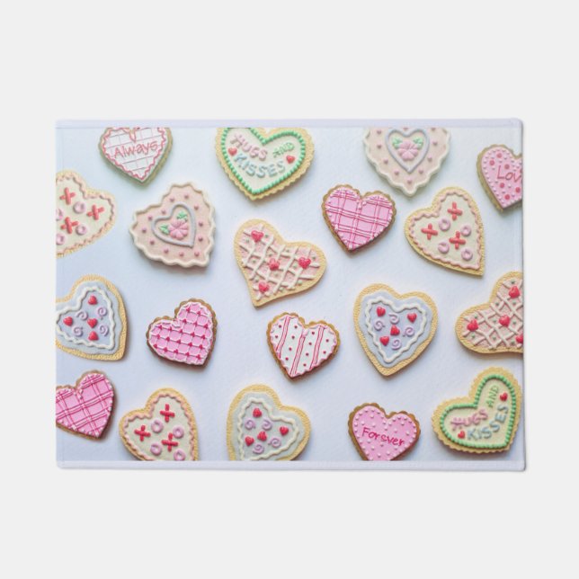 Valentine's day heart cookies         doormat (Front)