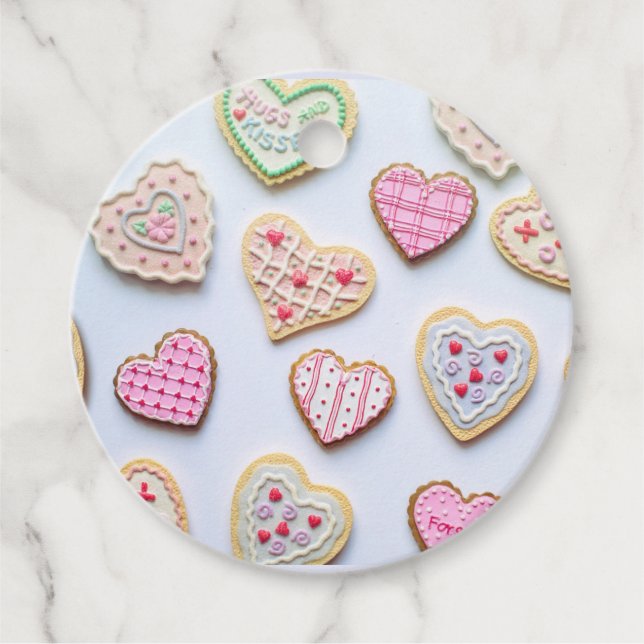 Valentine's day heart cookies        favour tags (Front)