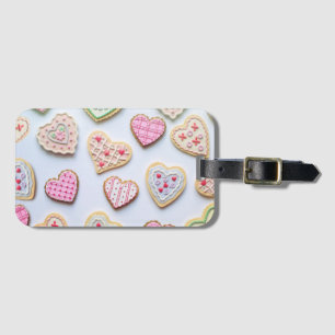 Valentine's day heart cookies       luggage tag