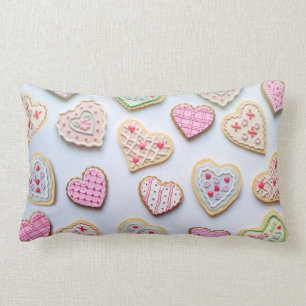 Valentine's day heart cookies lumbar pillow
