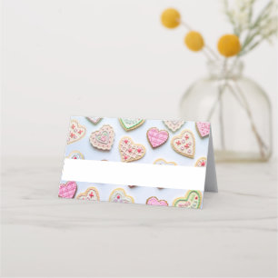 Valentine's day heart cookies   place card