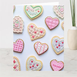 Valentine's day heart cookies thank you card