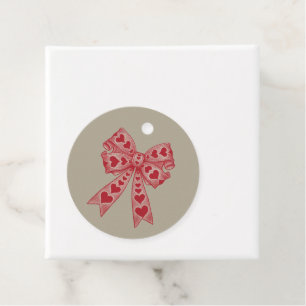 Valentine's day Heart Coquette bow Retro Valentine Favour Tags