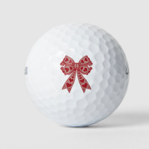 Valentine's day Heart Coquette bow Retro Valentine Golf Balls