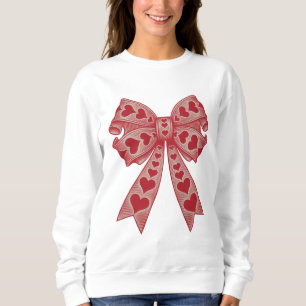 Valentine's day Heart Coquette bow Retro Valentine Sweatshirt