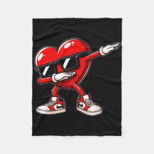 Valentine's Day Heart Dabbing Boys Girls Kids Vale Fleece Blanket