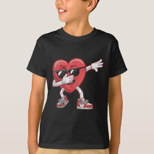 Valentine's Day Heart Dabbing Boys Girls Kids Vale T-Shirt