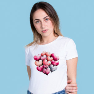 Valentine's Day Heart Design T-Shirt Tri-Blend Shirt