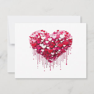 Valentine's Day Heart Designs Splatter Paint Art Holiday Card
