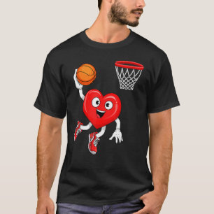 Valentines Day Heart Dunking Basketball Men Boys G T-Shirt