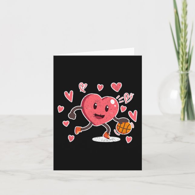 Valentines Day Heart Dunking Basketball Player Coa Card (Front)
