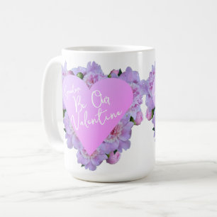 Valentine's Day Heart Flowers Purple Pink Elegant  Coffee Mug