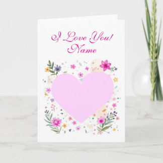 Valentine's Day  Heart Folded Blank Greeting Card