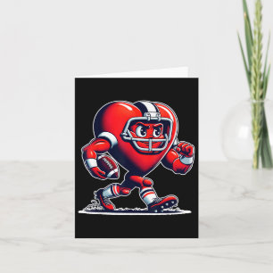 Valentines Day Heart Football Player Retro Style Card