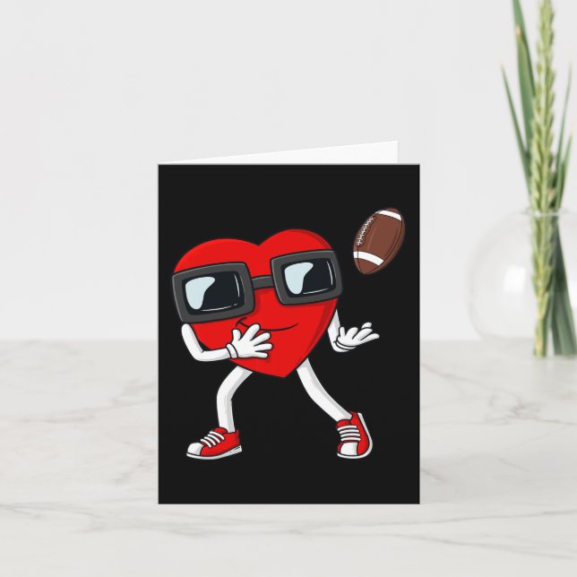 Valentines Day Heart Football Receiver Tight End B Card (Front)