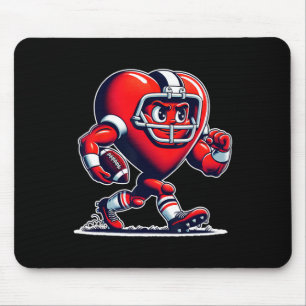 Valentine's Day Heart Footll Player Retro Style  Mouse Pad