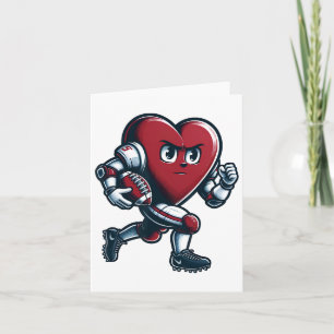 Valentine's Day Heart Footll Player Team Sports  Card