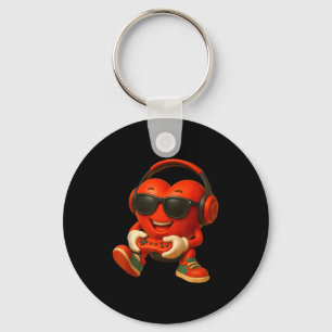 Valentines Day Heart Gamer Video Gaming Boys Men K Keychain