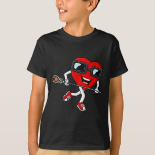 Valentines Day Heart Holding Lacrosse Stick Boys G T-Shirt