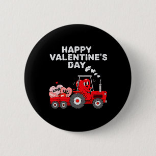Valentines Day Heart In Tractor Funny Farm Toddler 2 Inch Round Button